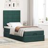 vidaXL Estrutura de cama otomana colch&otilde;es 90x200cm veludo verde escuro