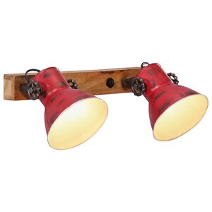 vidaXL Candeeiro de parede 25 W 45x25 cm E27 vermelho desgastado