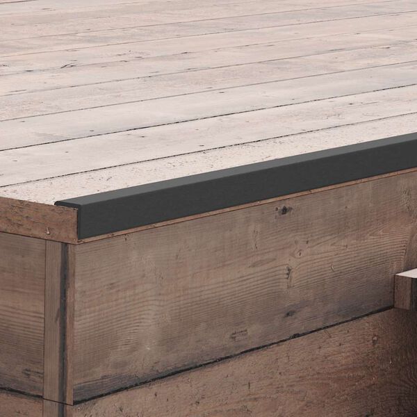 vidaXL Perfis angulares p/ pavimento em WPC 5 pcs 170 cm preto