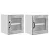 vidaXL Arm&aacute;rio de Vidro de Parede PORTO 2 pcs Cinzento 40 x 31 x 40 cm