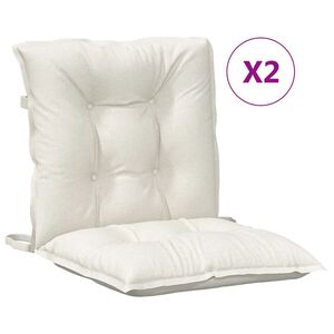 vidaXL Almofad&otilde;es lombares p/ cadeiras 2pcs mesclado tecido creme