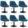 vidaXL Cadeiras de jantar girat&oacute;rias 6 pcs veludo azul