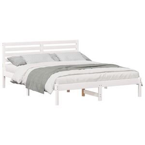 vidaXL Estrutura da Cama com cabeceira Branco 160 x 200 cm