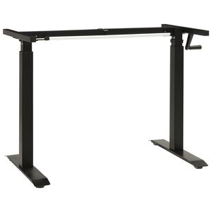 vidaXL Estrutura mesa ajust&aacute;vel em altura com manivela preto