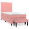 vidaXL Cama com molas/colch&atilde;o 90x190 cm veludo rosa