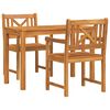 vidaXL Conjunto de Jantar para Jardim 3 unid. Castanho