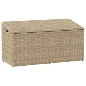 vidaXL Caixa de armazenamento de jardim bege 110x50x58 cm vime sint&eacute;tico