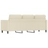 vidaXL Sof&aacute; de 3 lugares 180 cm couro artificial cor creme