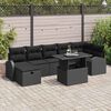 vidaXL Conjunto de Sof&aacute; de Jardim 8 pcs Preto Rattan Sint&eacute;tico