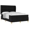 vidaXL Cama Box com cabeceira Manual Preto 200 x 140 cm tecido