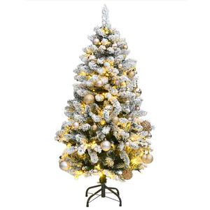 vidaXL &Aacute;rvore Natal artificial articulada 150 luzes LED e bolas 120 cm