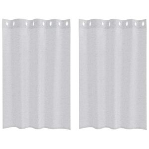 vidaXL Cortina de Voile 2 unid. Cinzento-claro 140 x 140 cm Poli&eacute;ster