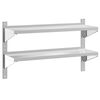 vidaXL Estante parede 2 prateleiras 100x30x60 cm a&ccedil;o inoxid&aacute;vel prata