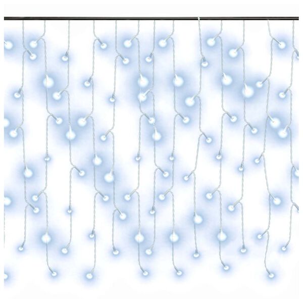 vidaXL Cortina luzes pingente gelo 10m 400 LED 8 fun&ccedil;&otilde;es branco frio