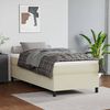 vidaXL Estrutura de cama com molas 100x200 cm couro artificial cor creme