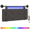 vidaXL Cabeceira suspensa Com luz LED Preto PU Antigo