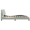 vidaXL Estrutura de cama sem colch&atilde;o 160x200 cm veludo cinzento-claro
