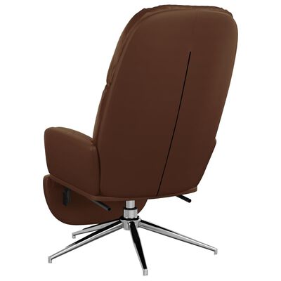 vidaXL Cadeira de descanso c/ apoio couro artif. castanho brilhante