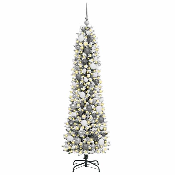 vidaXL &Aacute;rvore de Natal Artificial Branco 180 cm PVC, Metal e Pl&aacute;stico