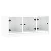 vidaXL M&oacute;vel de TV c/ portas de vidro 102x37x42 cm branco