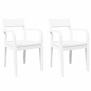 vidaXL Cadeiras de jantar 2 pcs madeira de seringueira maci&ccedil;a branco
