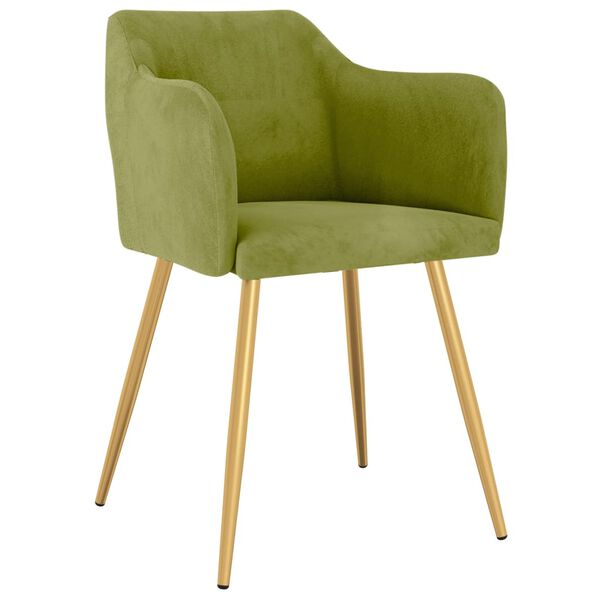 vidaXL Cadeiras de jantar 4 pcs veludo verde-claro