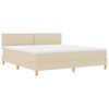 vidaXL Cama box spring com colch&atilde;o Creme 180 x 200 cm tecido