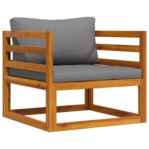 vidaXL Cadeira de jardim c/ almofad&otilde;es cinzento-escuro ac&aacute;cia maci&ccedil;a