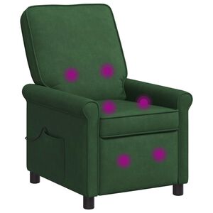 vidaXL Poltrona de massagem reclin&aacute;vel Verde-Escuro 69 x 95 x 101 cm