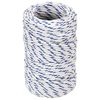 vidaXL Corda utilit&aacute;ria multiusos 2 mm 25 m Branco e Azul PP