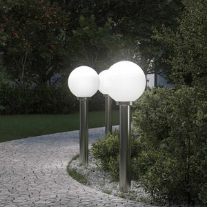 vidaXL Lumin&aacute;rias de balizador, 3 pe&ccedil;as, 80 cm, a&ccedil;o inoxid&aacute;vel, IP44