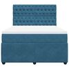 vidaXL Cama boxspring com colch&atilde;o 140x190 cm veludo azul