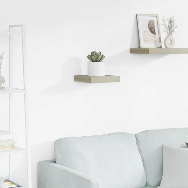 vidaXL Prateleira parede suspensa 23x23,5x3,8 cm MDF cor carvalho