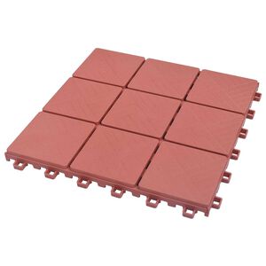 vidaXL Telha de Deck 10 unid. Vermelho 30,5 x 30,5 x 2,2 cm