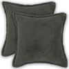 vidaXL Capa almofada 2 pcs HOUTEN Cinzento-Escuro 30 x 30 cm Boucl&eacute;