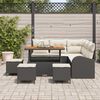 vidaXL Conjunto de Sof&aacute; de Jardim com almofada 9 pcs Preto e Creme