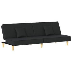 vidaXL Sof&aacute;-cama tecido preto