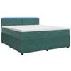 vidaXL Cama box spring com colch&atilde;o Verde-Escuro 140 x 200 cm Veludo