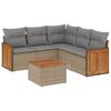 vidaXL 6 pcs conjunto de sof&aacute;s p/ jardim com almofad&otilde;es vime PE bege