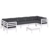 vidaXL 8 pcs conjunto lounge de jardim c/ almofad&otilde;es pinho branco