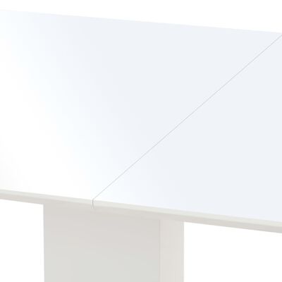 vidaXL Mesa de jantar 180x90x76 cm MDF branco brilhante