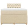vidaXL Cama boxspring com colch&atilde;o 120x190 cm tecido cor creme