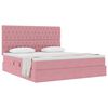 vidaXL Cama com arruma&ccedil;&atilde;o e colch&atilde;o Rosa 180 x 200 cm Veludo