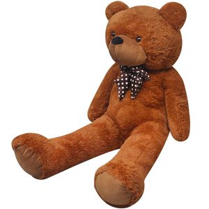 vidaXL Urso de peluche XXL 85 cm castanho