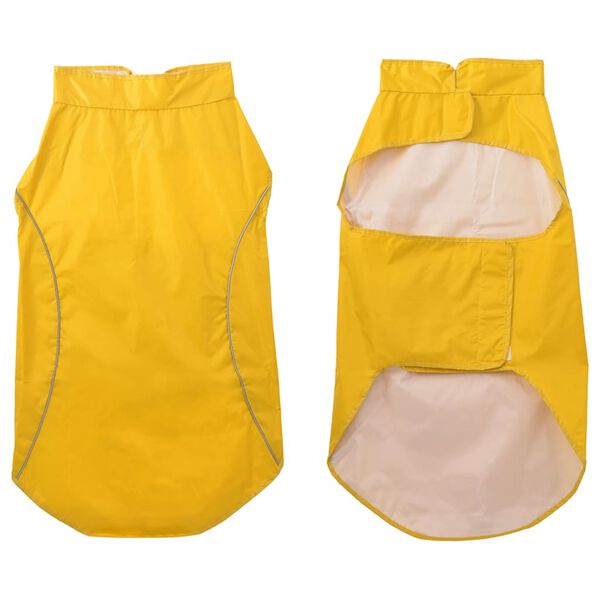 vidaXL Capa de chuva para c&atilde;es com tiras reflectoras amarelo 3XL