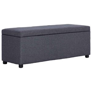 vidaXL Banco c/ compartim. arruma&ccedil;&atilde;o 116 cm poli&eacute;ster cinzento-escuro