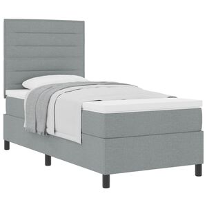 vidaXL Cama Box com colch&atilde;o Cinzento-claro 100 x 200 cm tecido