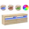 vidaXL Móveis de TV com luzes LED 2 pcs 60x35x40 cm carvalho sonoma