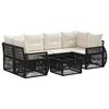 vidaXL Conjunto de Sof&aacute; de Jardim 7 unid. Preto vime PE
