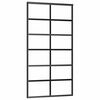 vidaXL Porta deslizante em vidro ESG e alum&iacute;nio 102x205 cm preto